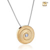 Pendant Eternity Gold Vermeil Two Tone with Clear Crystal