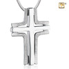 Pendant Cross Elegant Rhodium Plated Two Tone