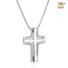 Pendant Cross Elegant Rhodium Plated Two Tone