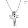 Pendant Cross Elegant Rhodium Plated Two Tone
