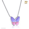 Pendant Wings of Hope Lavender Enamel Rhodium Plated