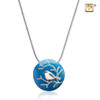 Pendant BlessingBirds Blue Enamel Rhodium Plated
