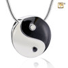 Pendant Yin Yang Enamel Rhodium Plated