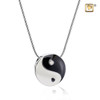 Pendant Yin Yang Enamel Rhodium Plated