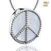 Pendant Peace Mother of Pearl Rhodium Plated