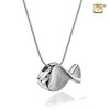 Pendant Fish Rhodium Plated Two Tone with Clear Crystal
