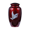 Dove Mother of Pearl Red Urn