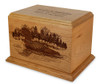 Loon Engraved Cherry Cremation Urn