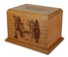 White-tailed Deer Engraved Cherry Cremation Urn