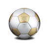 Soccer Ball Cremation Urn - Brushed Gold and Brushed Pewter
