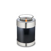 Midnight and Brushed Pewter Tealight Keepsake Cremation Urn