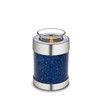 Speckled Indigo and Brushed Pewter Tealight Keepsake Cremation Urn