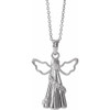 10K White Natural Diamond Angel Cremain Holder Pendant