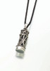 Small Antiqued Sterling Silver Cylinder Pendant