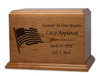 American Flag Dexter Solid Cherry Cremation Urn