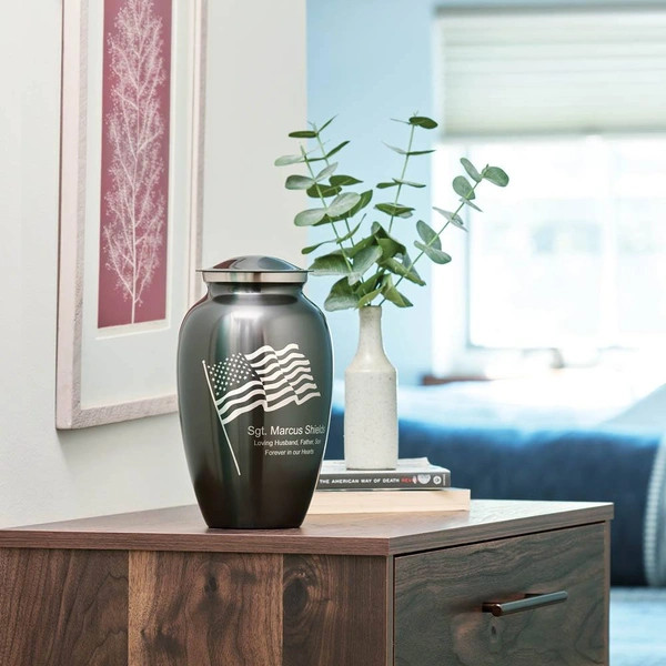 Classic Flag Slate Urn