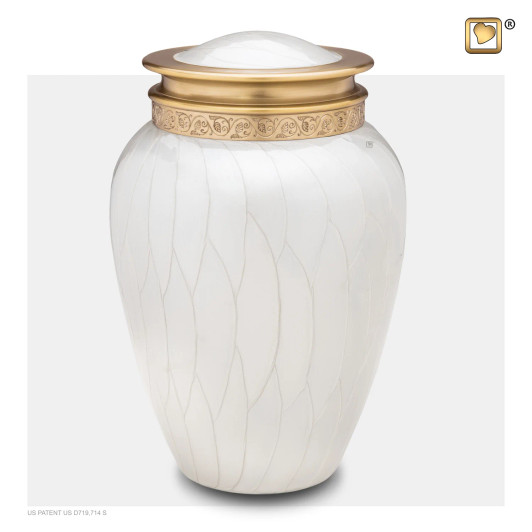 Blessing Pearl White & Bronze Urn