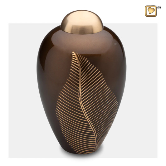 Elegant Leaf Bronze Urn