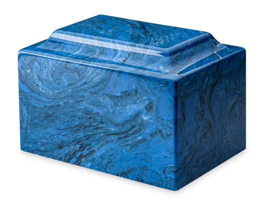 Classic Mystic Blue Cultured Marble Urn