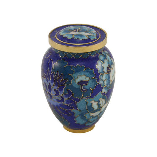 Elite Floral Blue Cloisonne Keepsake Urn