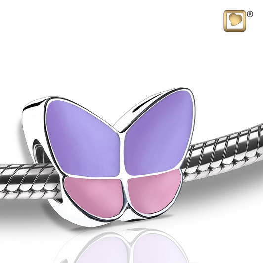 Wings of Hope Lavender Enamel Cremation Bead