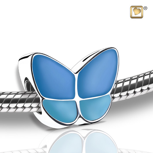 Wings of Hope Blue Enamel Cremation Bead