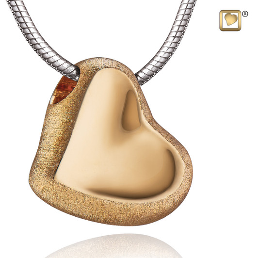 Pendant Leaning Heart Gold Vermeil Two Tone