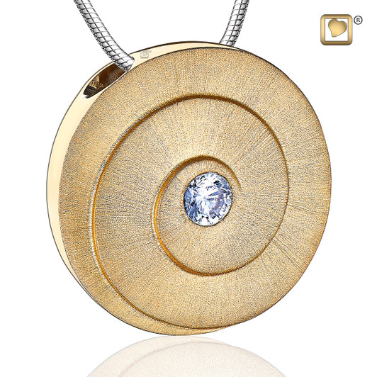 Pendant Eternity Gold Vermeil Two Tone with Clear Crystal