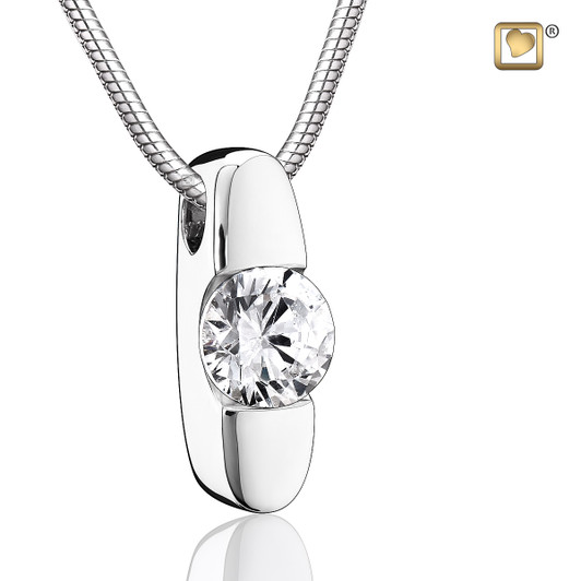 Pendant Hope Rhodium Plated with Clear Crystal