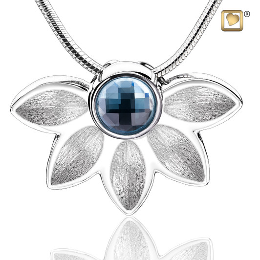 Pendant   Azure Rhodium Pated Two Tone with Blue Swarovski Crystal