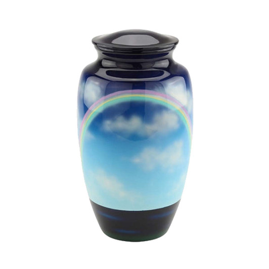 Rainbow Hand Painted Urn