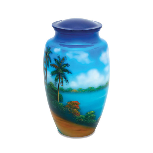 Paradise Hand Painted Urn
