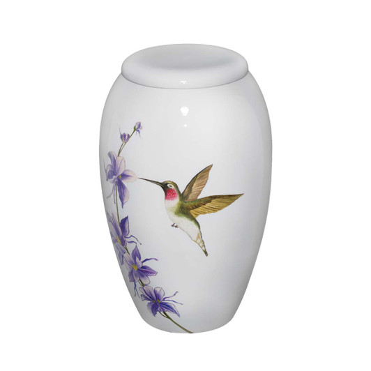 Hummingbird Delight Hand Painted Urn