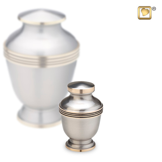 Elegant Brushed Pewter Keepsake Urn