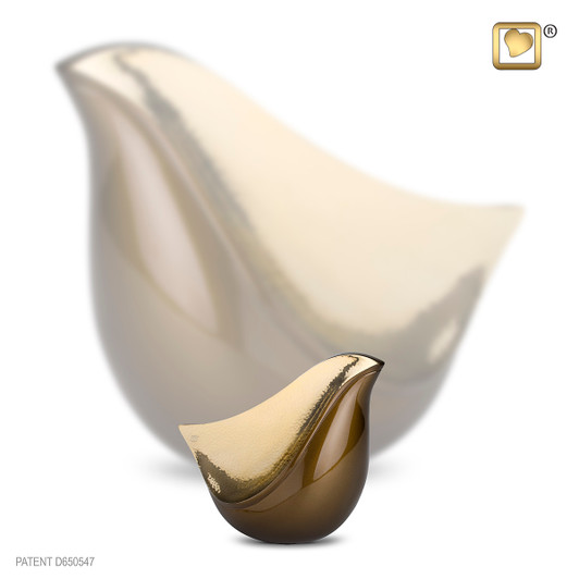 LoveBird Bronze & Hammered Gold Keepsake Urn