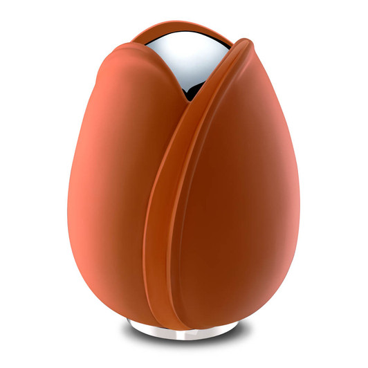 Orange and Polished Silver Tulip Standard Adult Cremation Urn