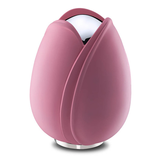 Pink and Polished Silver Tulip Standard Adult Cremation Urn