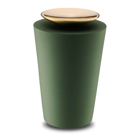 Sage Green and Gold Cresent Tall Standard Adult Cremation Urn