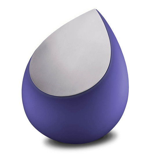 Navy and Brushed Pewter Drop Standard Adult Cremation Urn