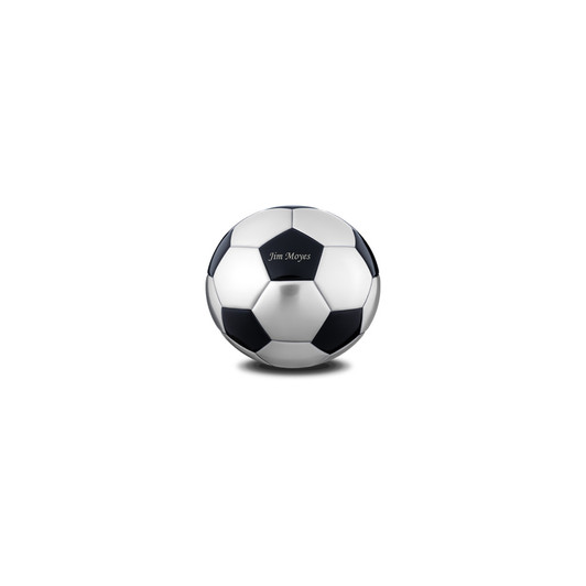 Soccer Ball Keepsake Urn - Matt Black and Brushed Pewter