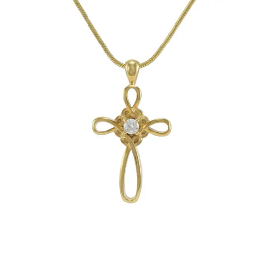 Bronze Pendant Infinity Cross