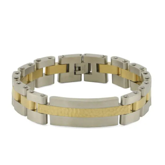 Pewter with Bronze Cable Link Bracelet