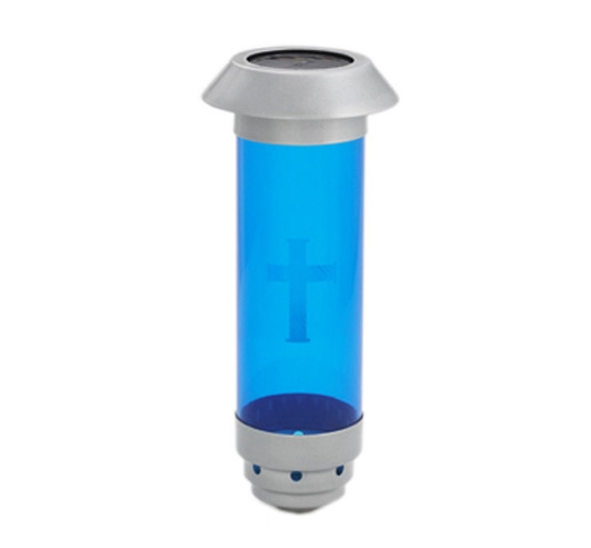 Solar Cemetery Lamp with Etched Cross