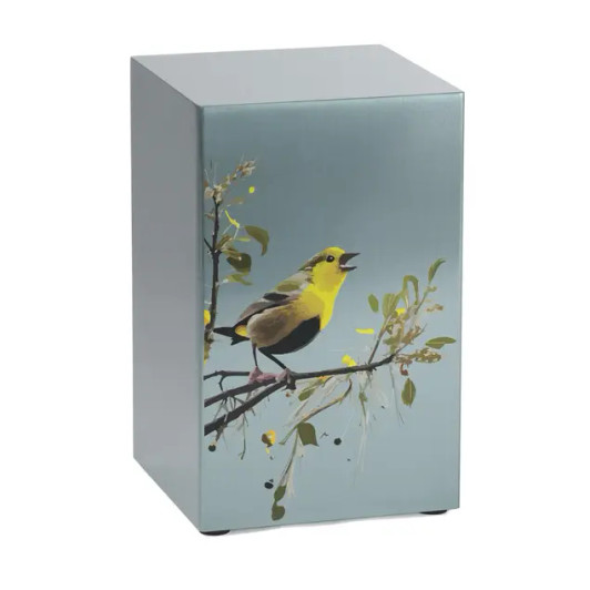 Life Canvas Birds Pewter Companion Urn - Left Side