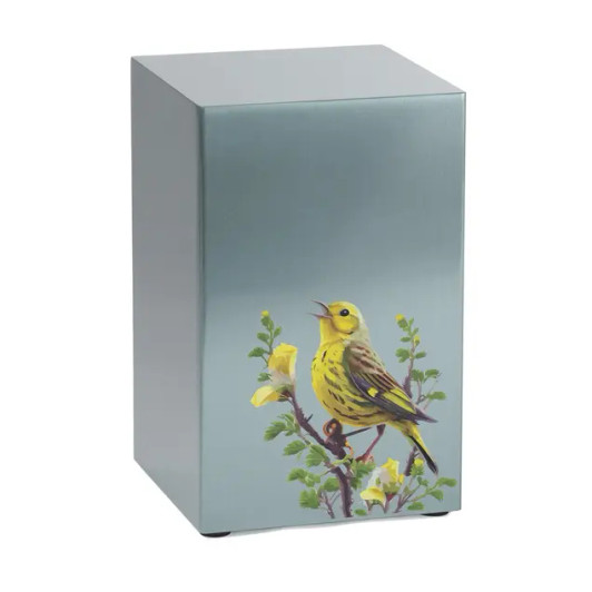 Life Canvas Birds Pewter Companion Urn - Right Side