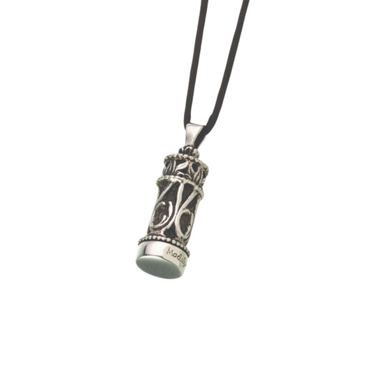 Small Antiqued Sterling Silver Cylinder Pendant