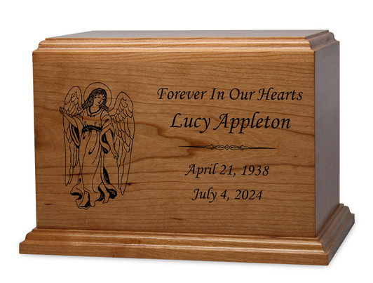 Angel Dexter Solid Cherry Cremation Urn