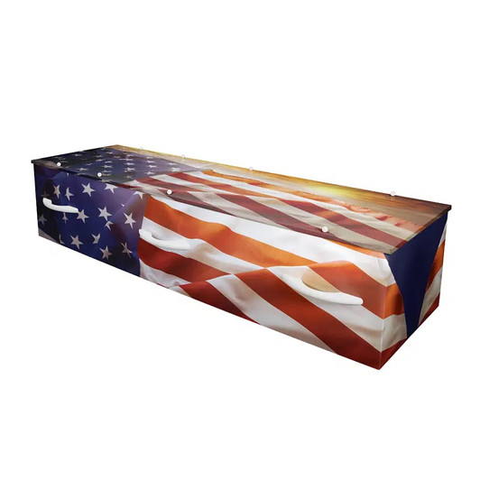 Stars and Stripes Cremation Casket