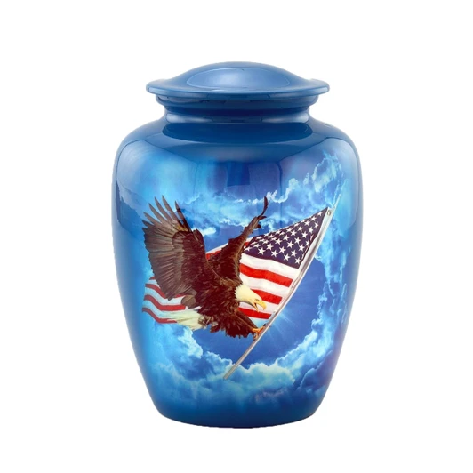 Patriotic Hand Painted Urn