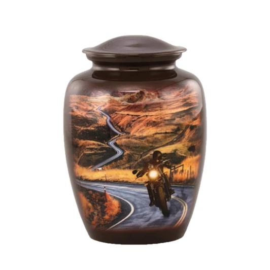 Motorcycle Hand Painted Urn